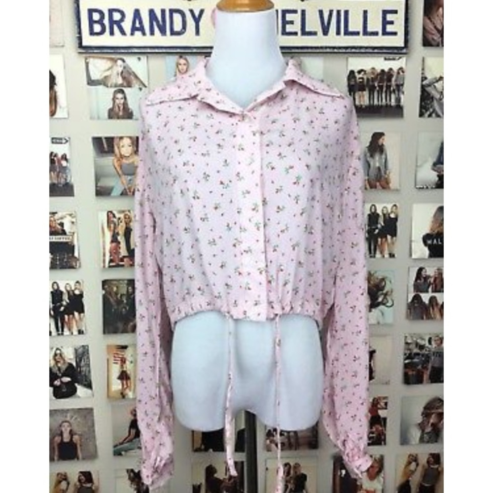 Brandy Melville Floral Button Up Top